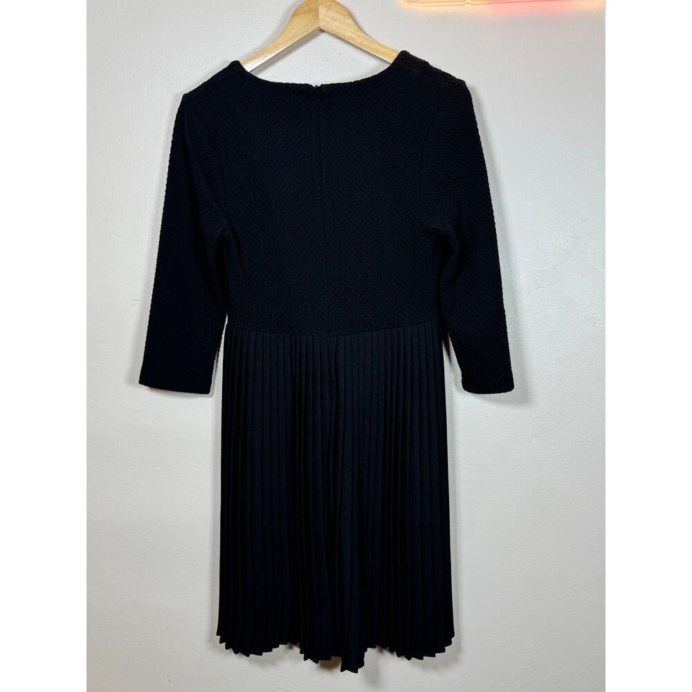 Ganni x Anthropologie Fulton Black Pleated Knit A-Line Cocktail Mini Dress Small - Picture 9 of 13